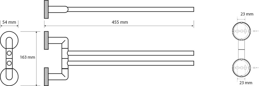 Sapho Sapho, LARISSA dvojitý držiak uterákov otočný 350mm, chróm, WS021