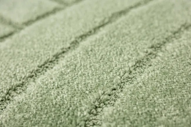 Kúpeľňový koberček Sash Sage zelený, pruhy