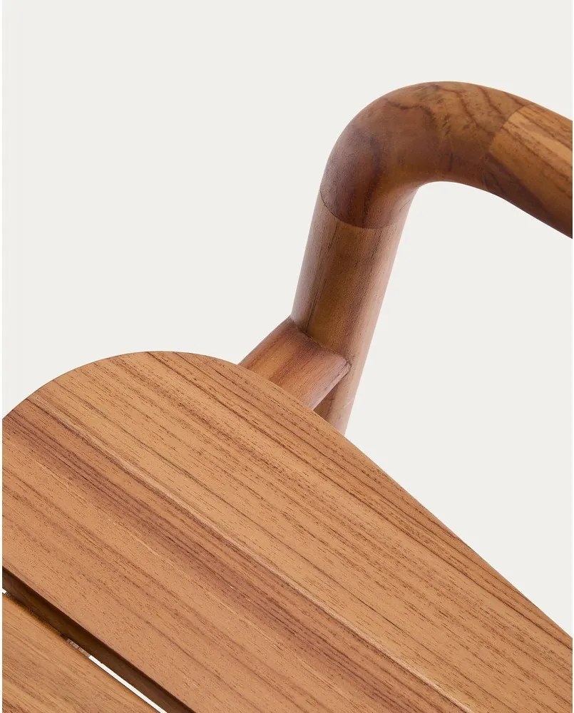 Drevená záhradná barová stolička v prírodnej farbe Turqueta – Kave Home