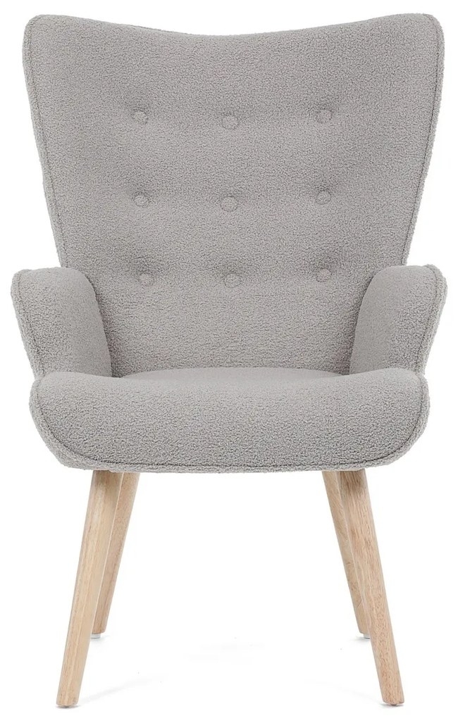 Kreslo s ušami Bouclé GREY2, sivá