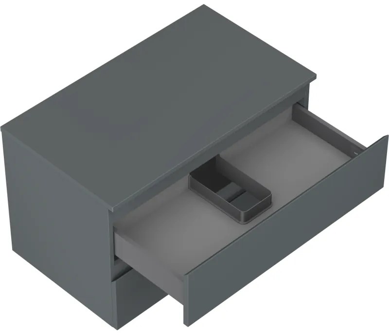 Mexen Orio, kúpeľňová skrinka 80 cm s hornou časťou, 2 zásuvky, grafitová matná, 91A10-08047-2-BFFC66