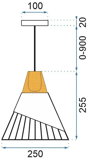 Toolight - Škandidávska závesná stropná lampa APP225-1CP, čierna-hnedá-ružová zlatá, OSW-00892