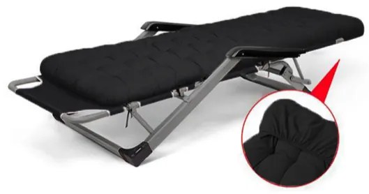 Záhradné lehátko so sivým rámom a vankúšom sivá