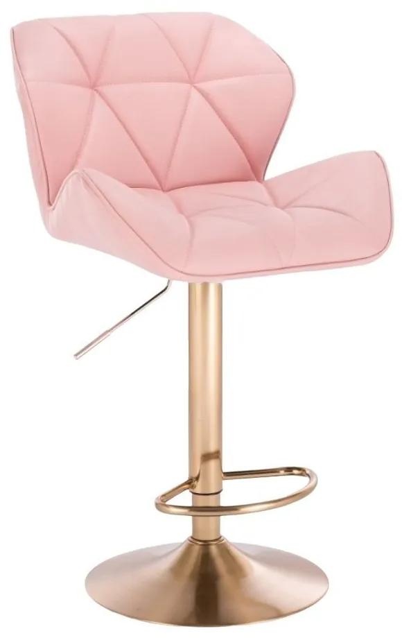 LuxuryForm Barová stolička MILANO na zlatom tanieri - ružová