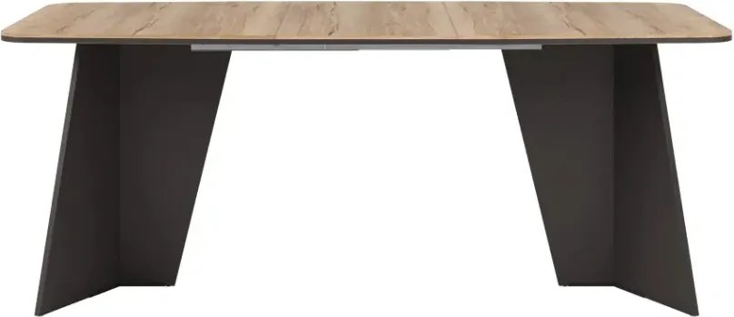Jídelní rozkládací stůl Monza 156/206 cm černý/dub Halifax