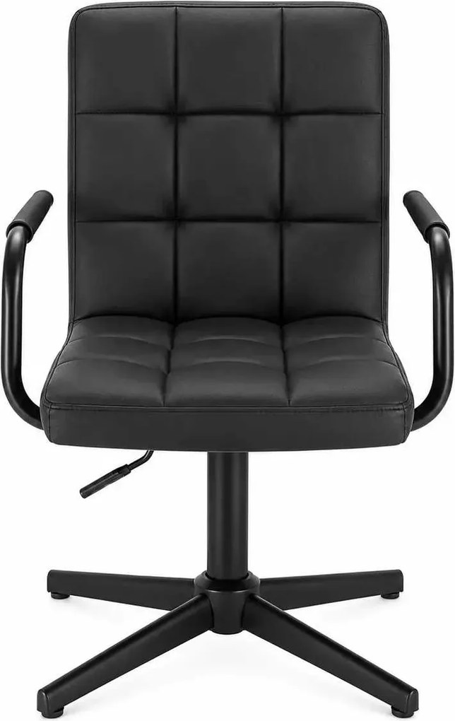 LuxuryForm DESIGN Otočná stolička VERONA BLACK na čiernom kríži - čierna
