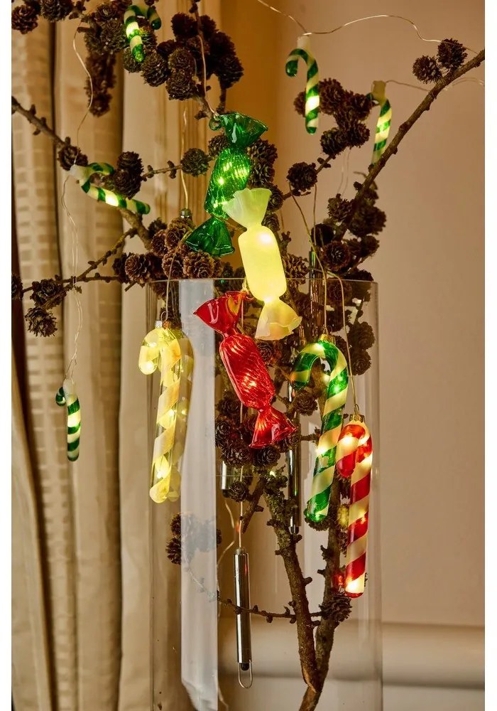 Červená závesná vianočná svetelná dekorácia ø 1,5 cm Hannah – Sirius