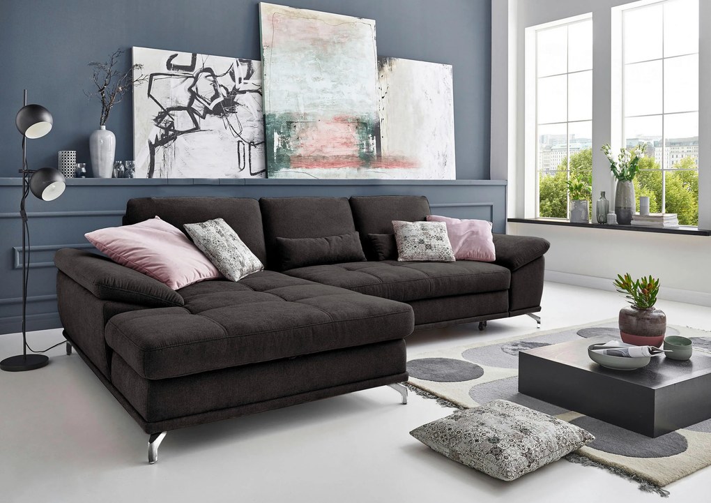 XXXLutz ROHOVÁ SEDAČKA, textil, čierna Sit & More - Sedačky - 000144005508