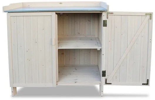 Habau Záhradná skriňa s pracovnou plochou (sivá) (100271514)