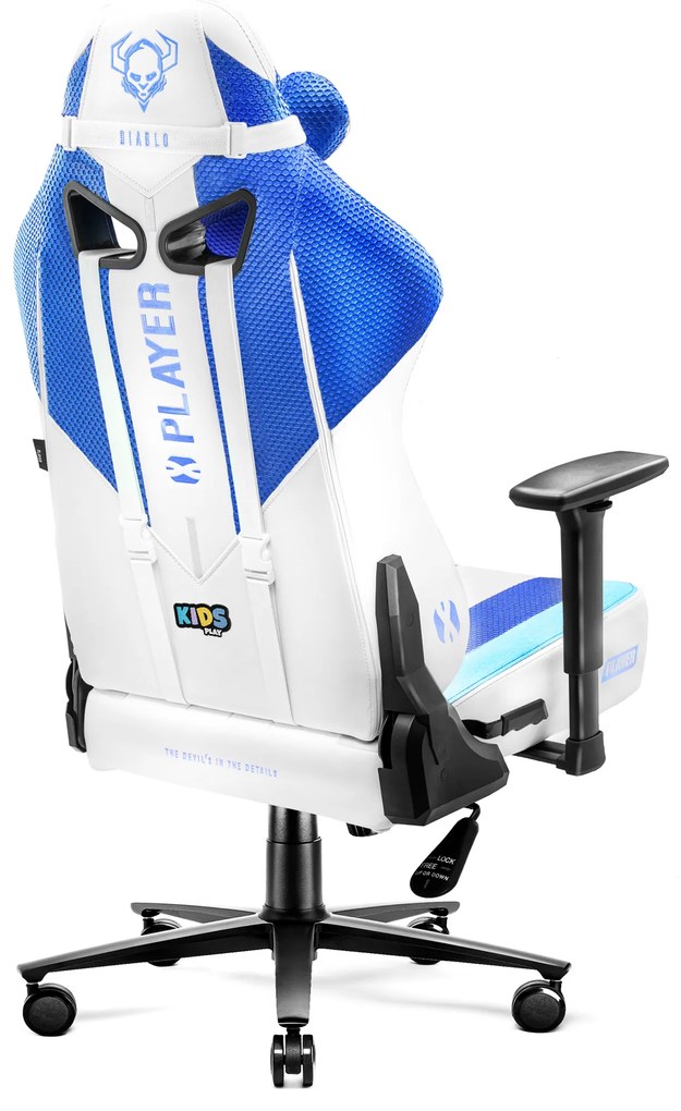 Detské látkové herné kreslo Diablo X-Player 2.0 Kids Size: Frost White/ biela Diablochairs