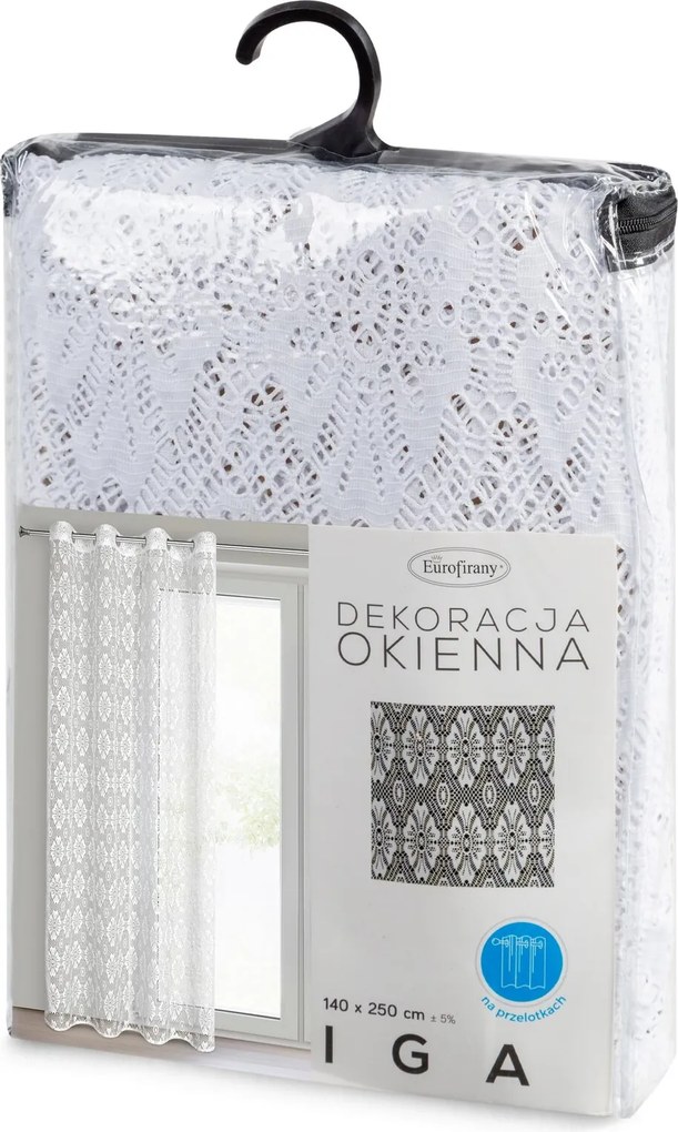ZÁCLONA NA KRÚŽKOCH IGA 140X250 CM BIELA