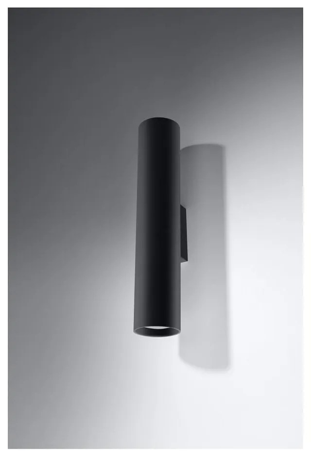 Čierne nástenné svietidlo Sollux Castro 2