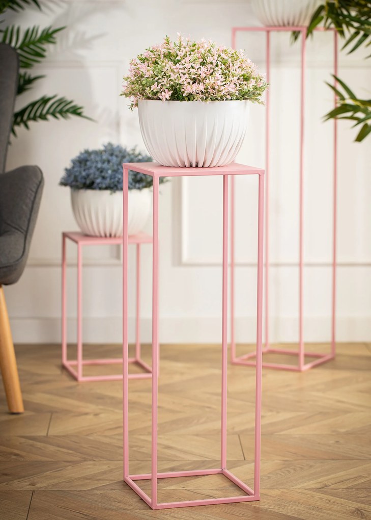 STOJAN NA KVETINÁČ SIMPLE 70X24X24 CM RUŽOVÁ