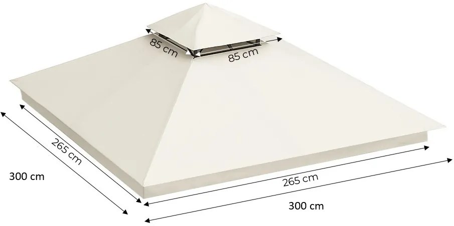 Strecha na záhradný pavilón 3x3 m, béžová, MultiGarden