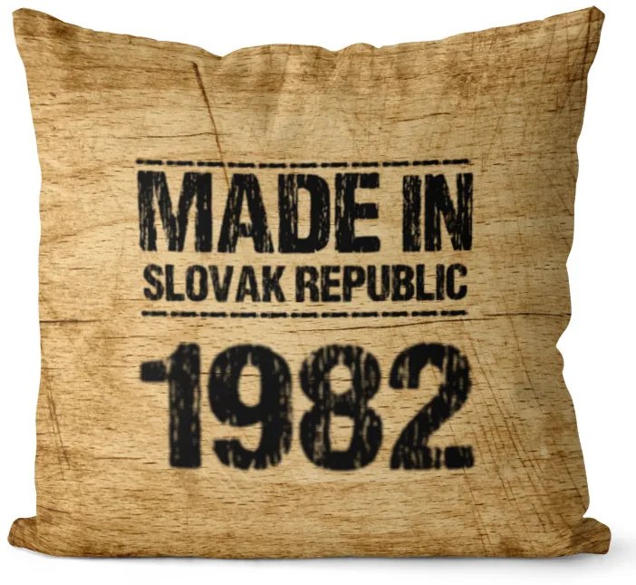 Vankúš Made In + rok (Veľkosť: 55 x 55 cm, rok: 1982)