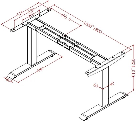 Liftor Expert výškovo nastaviteľný, elektricky polohovateľný stôl