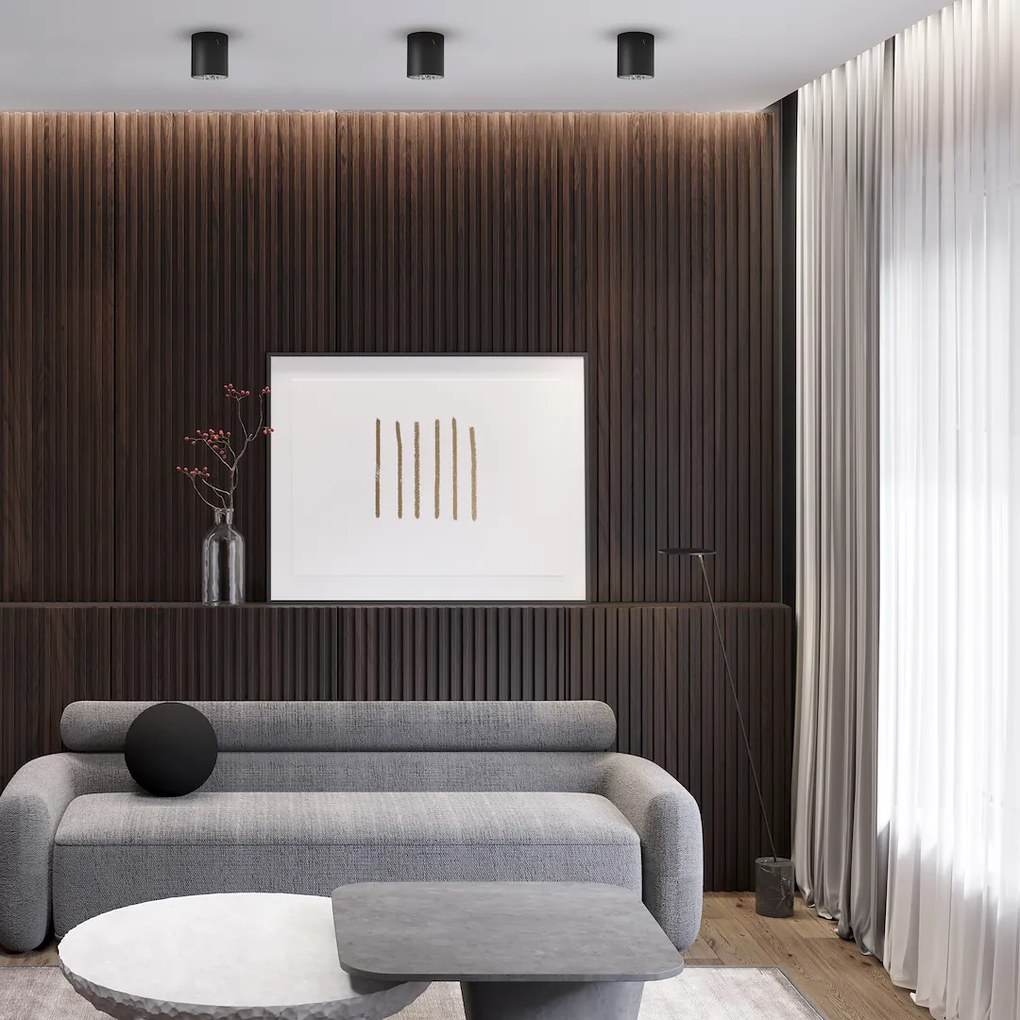 Stropné svietidlo George, 1x čierne kovové tienidlo