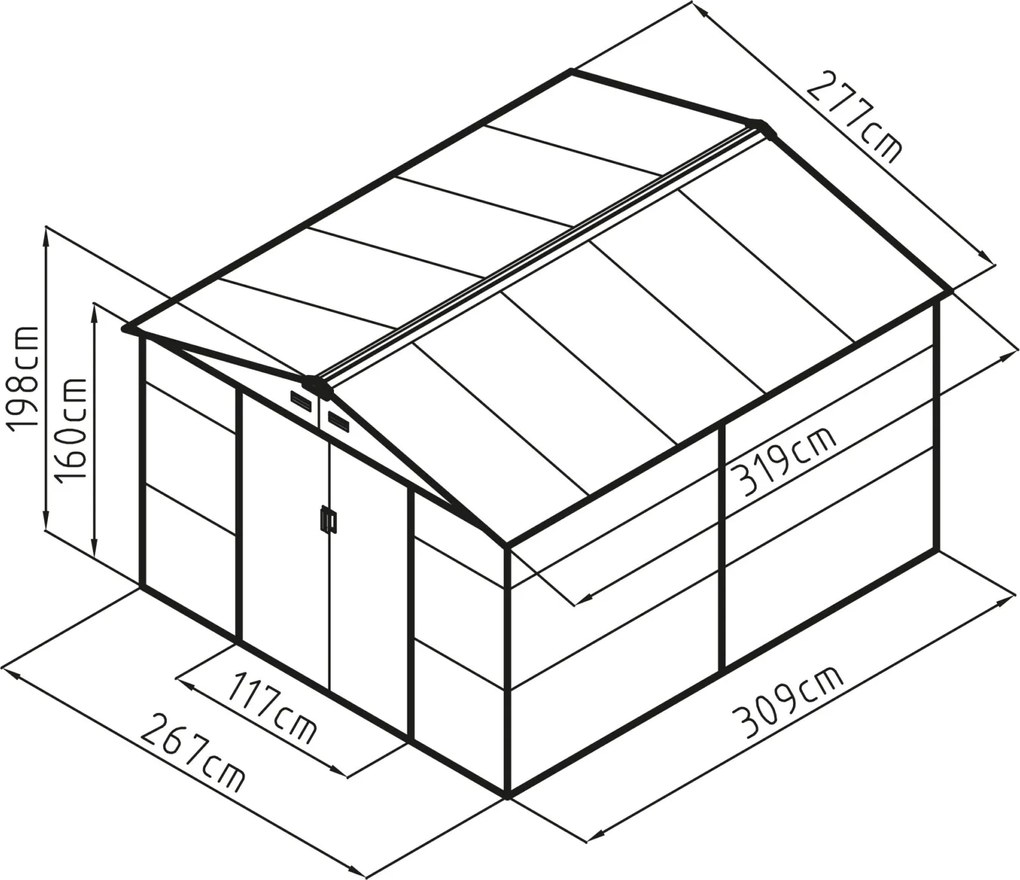 Záhradný domček G21 GAH 884 - 277 x 319 cm, antracitový
