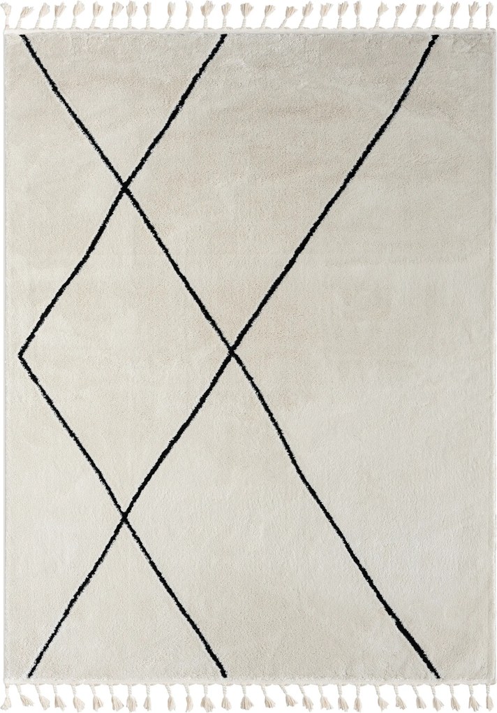 My Flair, Kusový koberec Moroccan Oasis weiß, 200x290, čiernobiela, obývacia izba