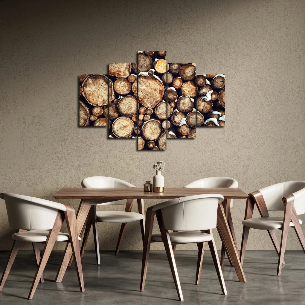 Obraz - Drevo v snehu (150x105 cm)