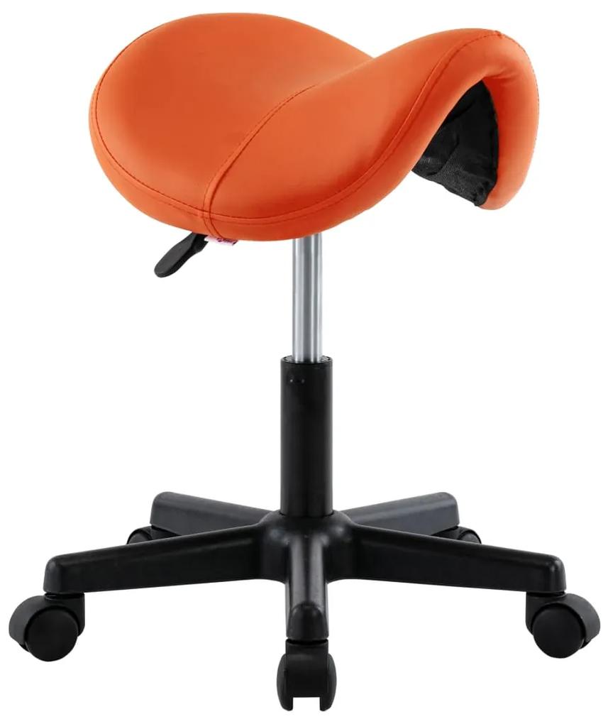 vidaXL Pracovná stolička oranžová umelá koža