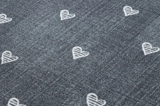 Koberec HEARTS Jeans - sivý