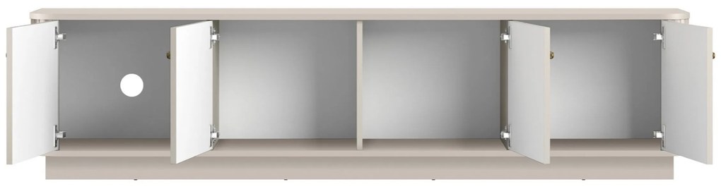 TV skrinka Vesper 4D 187 cm - kašmír / zlaté úchytky