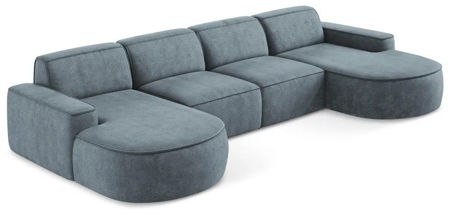 Sivomodrá ženilková rohová pohovka (do tvaru "U") Omao – Makamii