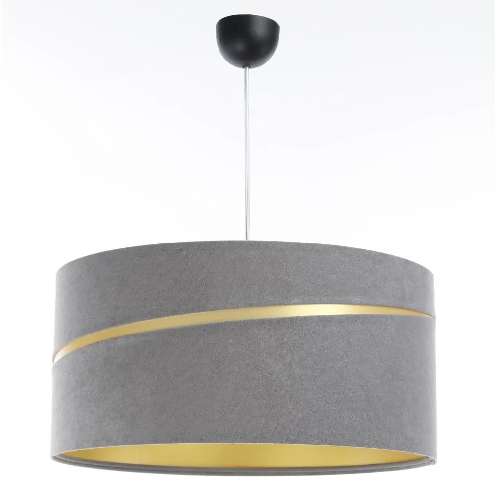 Luster na lanku SWING 1xE27/60W/230V šedá/zlatá