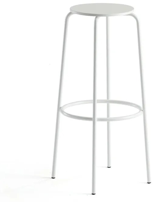 Barová stolička TIMMY, biely rám, biely sedák, V 830 mm