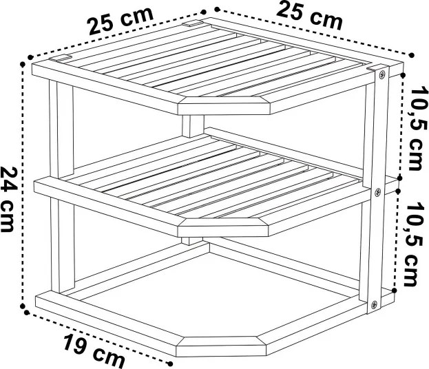 Rohová kuchynská polica DEDAL