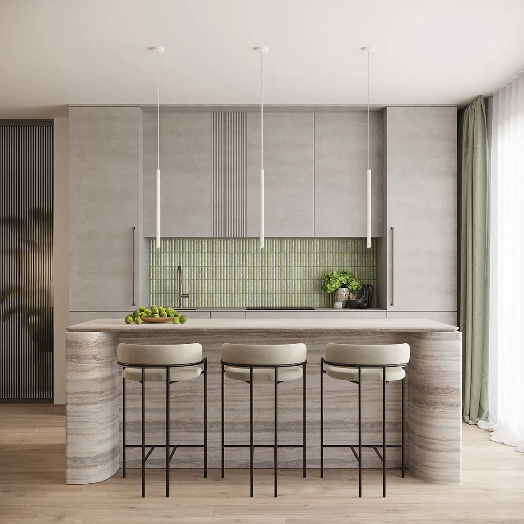 Závesné svietidlo Arche, 2x biele kovové tienidlo, o