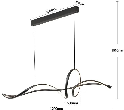 Brilagi - stmievateľný LED luster na lanku SIGNATURE LED/55W/230V 120x23 cm čierny + DO