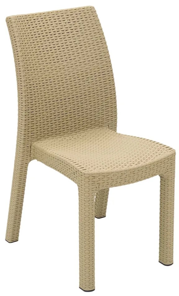 DEOKORK DOPREDAJ Záhradná stolička z umelého ratanu PUKET (piesková)