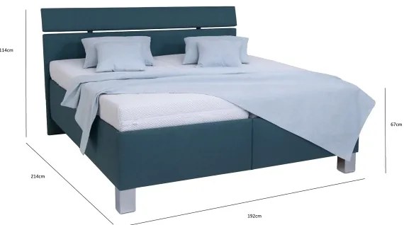 Čalúnená posteľ s úložným priestorom bez matraca ALIS 180x200 cm petrolejová