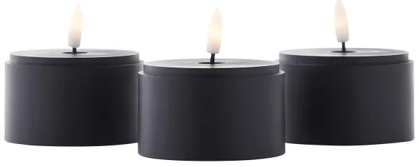 Brilliant - SADA 3x LED sviečok BOUGIE LED/2xAA IP44 čierna/dymová