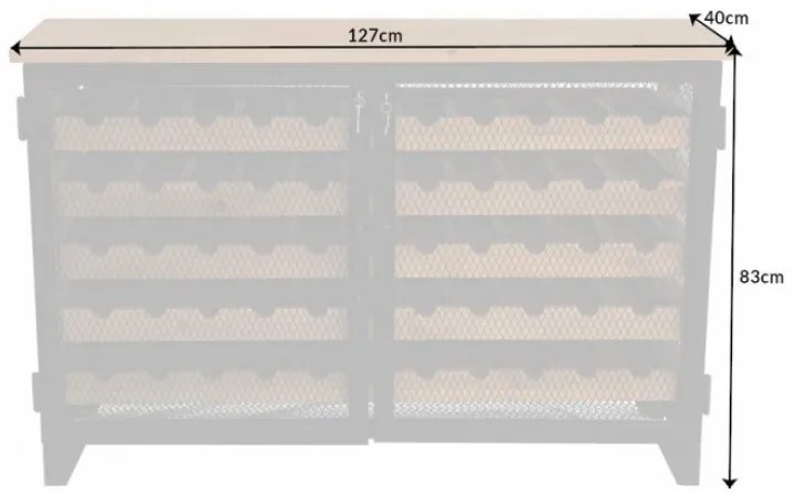 Vitrína na víno Winebar 127 cm prírodná - borovica