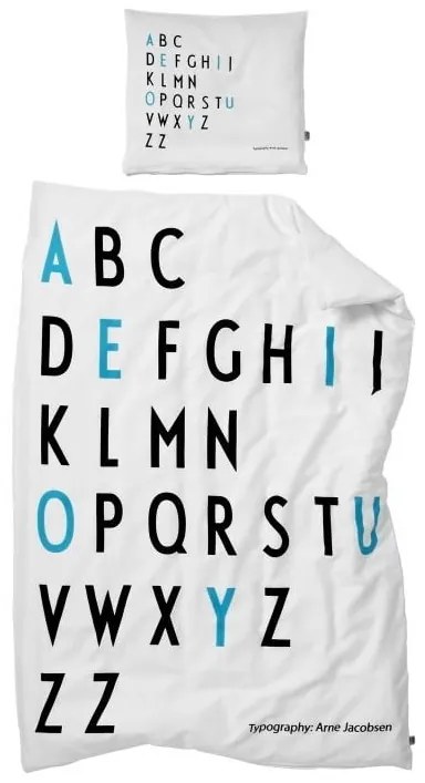 DESIGN LETTERS Detské obliečky Letters Turquoise 100x140