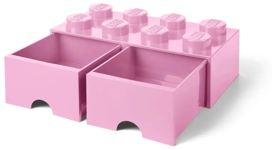 Svetloružový úložný box s dvoma zásuvkami LEGO®