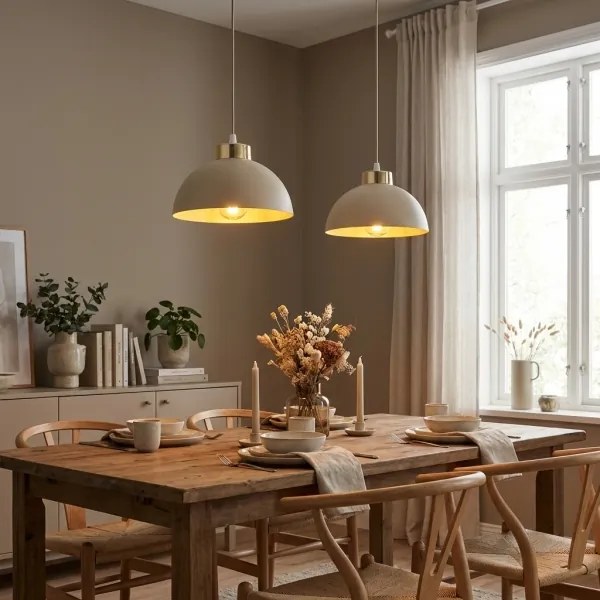 BRILAGI - Závesný luster na lanku MOON 2xE27/60W/230V béžová/zlatá