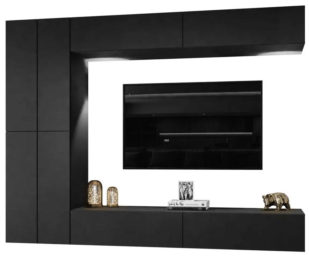 OBÝVACIA STENA ELEGANTE ART 3 ČIERNA MATNÁ