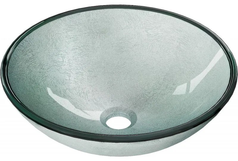 Mexen Mira, sklenené umývadlo na dosku 42 x 42 x 14,5 cm, strieborná, 24124211