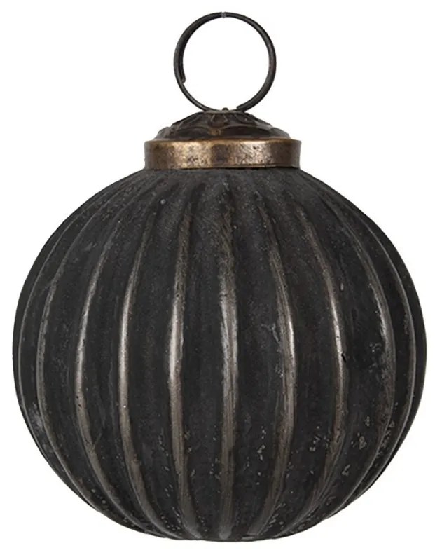 Granitová antik sklenená vianočná ozdoba gule Noirre - Ø 7*7 cm