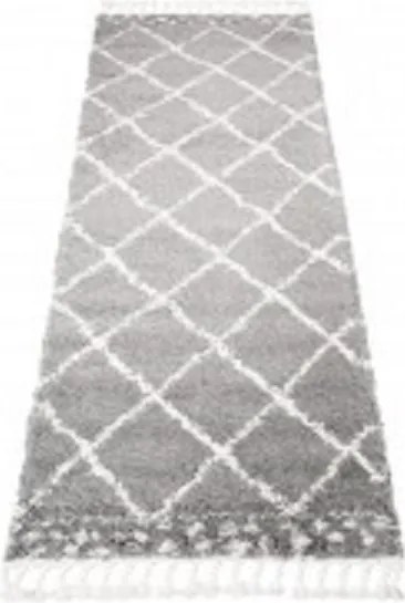 TA Koberec F128B TMAVO SIVÁ/KRÉMOVÁ BOHO Rozmer: 100x200 cm