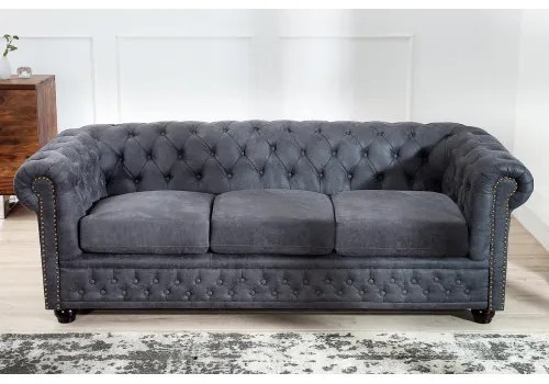 Sedacia súprava 37391 Chesterfield 3-sedenie Antik šedá - Komfort-nábytok