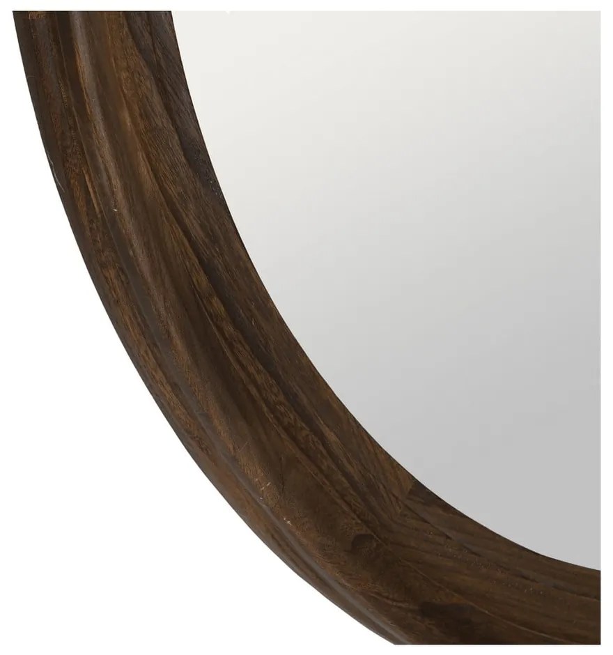 Nástenné zrkadlo s dreveným rámom ø 110,5 cm Paula – Ixia