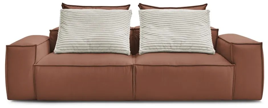 Tmavohnedá pohovka z imitácie kože 260 cm Boheme – Bobochic Paris