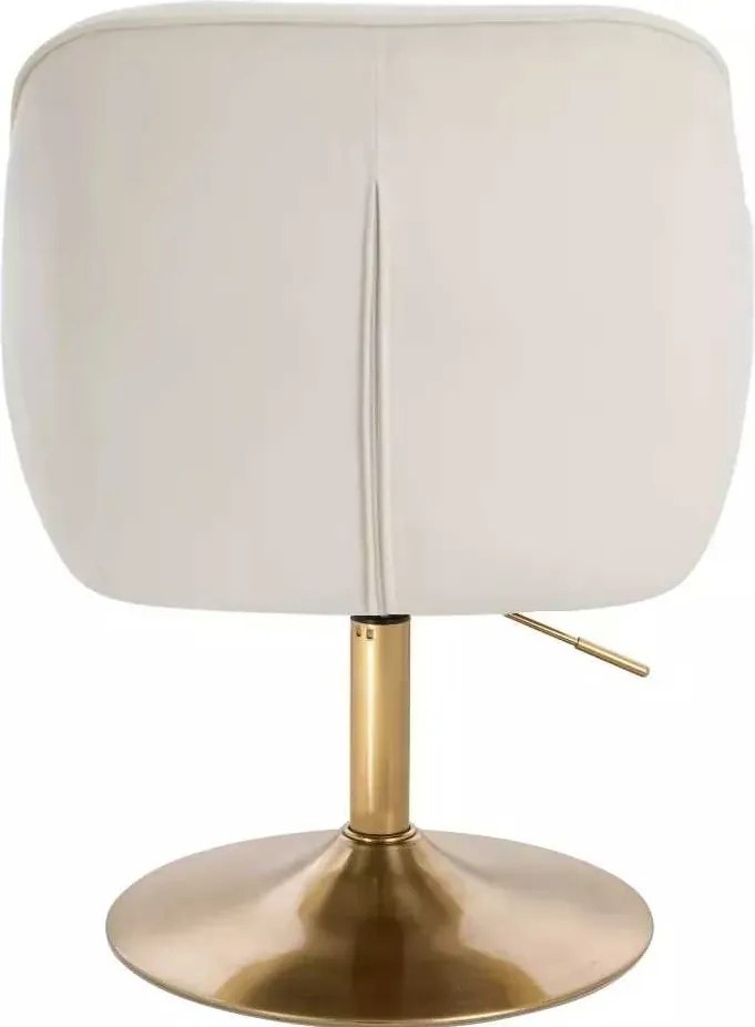 LuxuryForm DESIGN Stolička AVOLA VELUR na zlatom tanieri - biela