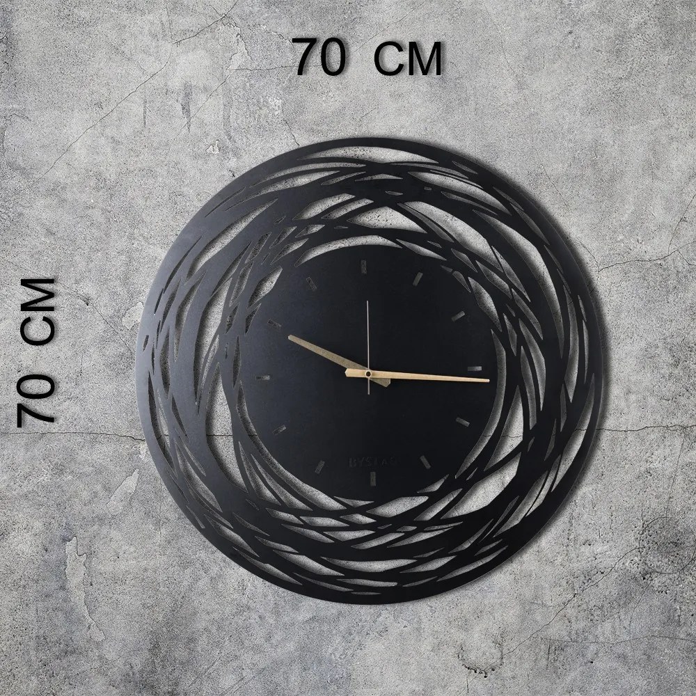 Nástenné hodiny Lines 70 cm čierne