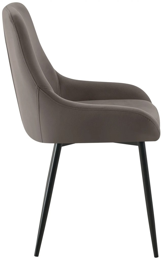 Jedálenská stolička Elmira - zamat, čierny rám - Antracit